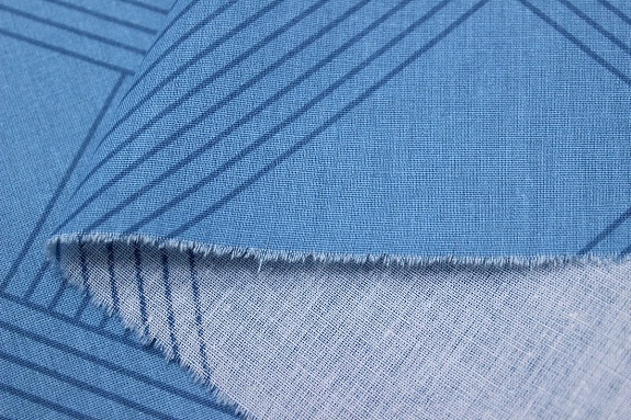 Перкаль "Бьёрн-узкий орнамент" цв.т.голубой винтаж, СОРТ2, ш.2.2м, хлопок-100%, 110гр/м.кв