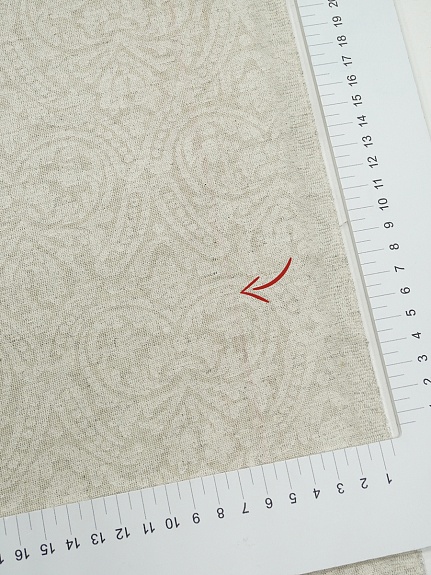 Полулен "Белый орнамент" (на суровом), ш.1.5м, лен-30%, хлопок-70%, 155гр/м.кв