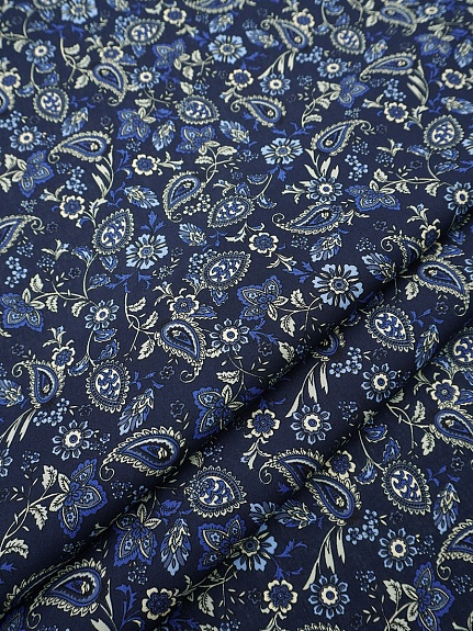 Импорт. хлопок "Линиза" цв.чернильный, ш.1.45м, хлопок-100%, 100гр/м.кв