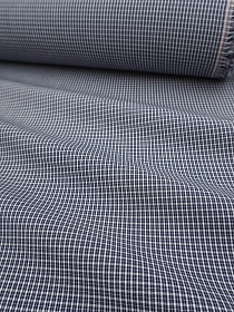 Пестроткань сорочечная "Микроклетка" цв.чернильный/белый, ш.1.45м, хлопок-100%, 100гр/м.кв