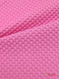 Вафельное премиум-полотно "Italy" цв.Ярко-розовый, Сорт2, ш.1.5м, хлопок-100%, 240гр/м.кв