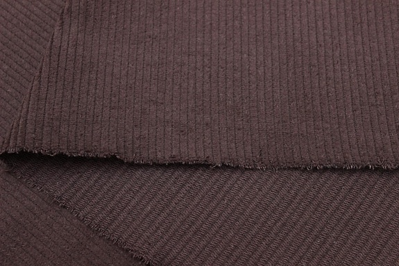 Мерный лоскут(ткань в отрезах) - Вельвет цв.Темный шоколадно-лиловый, ш.1.45м, хлопок-100%, 315гр