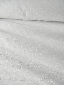 Шитье "Романтическая нежность" цв.молочно-белый, ш.1.4м, батист, хлопок-100%