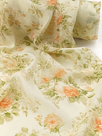 Вискозный шифон Цифр.печать "Слияние нежности" цв.св.лимонный, ш.1.55м, вискоза-75%, нейлон-25%, 80гр/м.кв