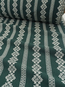 Теплый хлопок "Узорные дорожки" цв.т.можжевеловый, ш.1.5м, хлопок-100%, 170гр/м.кв