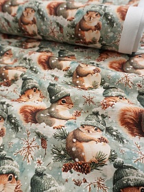 Ткань Дак/Duck (Digital) "Белочки", ш.1.8м, хлопок-65%, п/э-35%, 220гр/м.кв