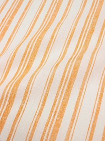Холст полотенечный "Оранжевые полосы на белом", ш.0.49м, лен-100%, 240гр/м.кв