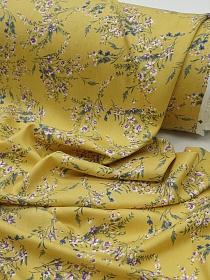 Штапель "Полевая нежность" цв.бледная горчица, ш.1.45м, вискоза-100%, 100гр/м.кв