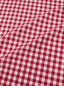 Вареный (стираный) хлопок "Клетка (1.0*1.0см)" цв.малиновый, ш.2.5м, хл-100%, 125гр/м.кв