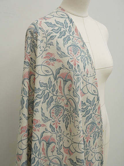 Полулен "Гранатовое настроение" (на суровом), ш.1.5м, лен-30%, хлопок-70%, 147гр/м.кв