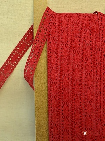 Кружево цв.красный, ш.20мм, хлопок-90%, п/э-10%#011766