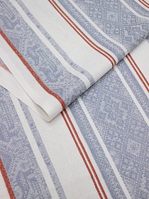 Мерный лоскут Холст полотенечный жаккард "Вышивка" цв.серо-голубой, ш.0.5м, лен-30%, хл-70%