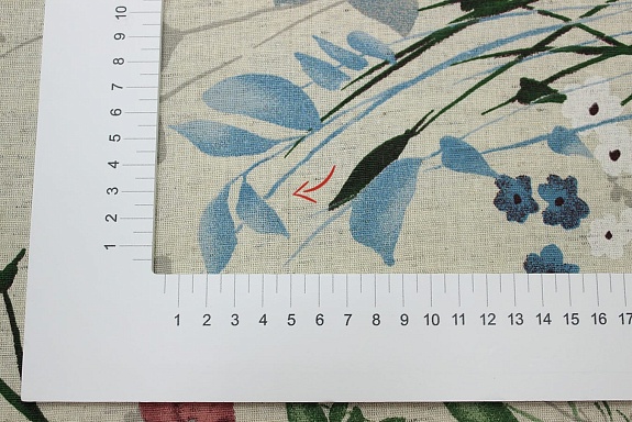 Полулен "Живописная лужайка" цв.джинс (на суровом), СОРТ2, ш.2.2м, лен-30%, хлопок-70%, 150гр/м.кв