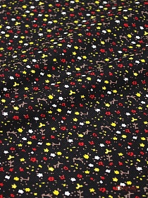 Микровельвет "Нежные незабудки" цв.темный шоколад, СОРТ2,  ш.1.1м, хлопок-100%, 125гр/м.кв