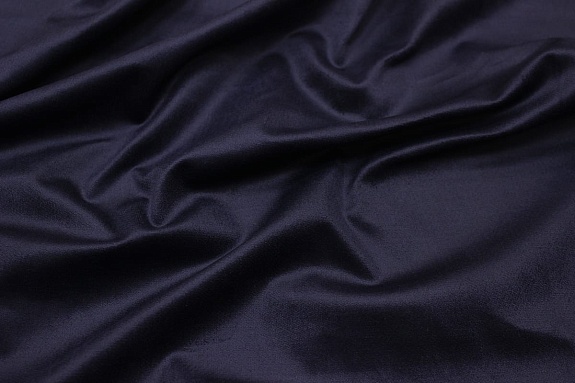 Бархат (жемчужный) цв.Темно-чернильный, ш.1.4м, хлопок-95%, лайкра-5%, 270гр/м.кв