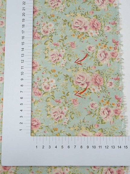 Мерный лоскут - Шитье Digital "Мэри Роуз" цв.морозная мята, ш.1.5м (выш.часть1.35м), батист, х