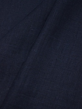 Лен костюмный с эффектом мятости цв.Темный чернильно-синий, ш.1.45м, лен-100%, 190гр/м.кв