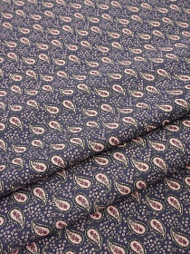 Хлопколен "Наиля" цв.чернильно-фиолетовый, ш.1.5м, лен-20%, хлопок-80%, 170гр/м.кв