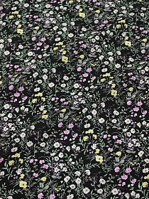 Штапель "Полевой аромат" цв.черный, ш.1.45м, вискоза-100%, 90гр/м.кв