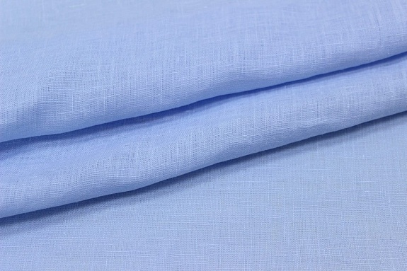 Лен сорочечный с эффектом мятости цв.Небесно-голубой, ш.1.45м, лен-100%, 125гр/м.кв