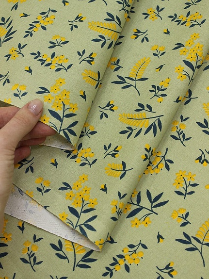 Перкаль "Хизер" цв.желтый, ш.1.5м, хлопок-100%, 115гр/м.кв