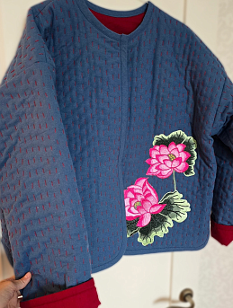 Душегрея из полульна костюмного с эффектом мятости