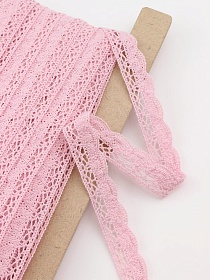 Кружево цв.нежно-розовый, ш.19мм, хлопок-90%, п/э-10%, рис.110/11