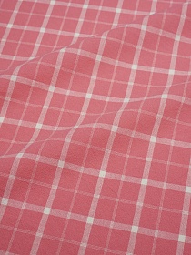 Вареный (стираный) хлопок "Клетка" цв.винтажный кораллово-розовый, ш.2.50м, хл-100%, 125гр/м.кв