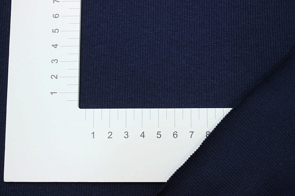 Кашкорсе цв.Темно-синий, ш.1.0м (0.5м*2 чулок), Карде, хлопок-95%, лайкра-5%, 220гр/м.кв