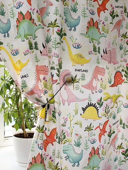 Рогожка "Милые динозаврики", ш.1.5м, хлопок-100%,160гр/м.кв