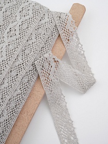 Кружево цв.светло-серо бежевый, ш.30мм,  хлопок-90%, п/э-10%