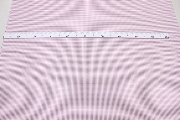 Футер 2-х нит. начес "Мелкая розово-сиреневая клетка", ш.2.14м(1.07м*2,чулок),Карде, хл-100%