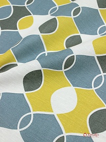 Хлопколен "Песочные часы (геометрия)", СОРТ2, ш.1.5м, лен-9%, хлопок-91%, 200гр/м.кв