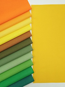 Набор тканей для рукоделия "Бязь однотонная: жёлто-зелёная гамма", 45*30 см, 12 шт