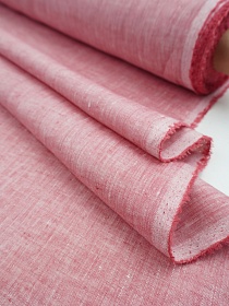 Лен сорочечный с умягчением цв.Красный меланж, ш.1.5м, лен-100%, 125гр/м.кв