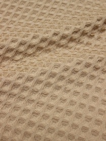 Вафельное премиум-полотно "Бохо" цв.темно-телесный, ш.1.5м, хлопок-100%, 240гр/м.кв