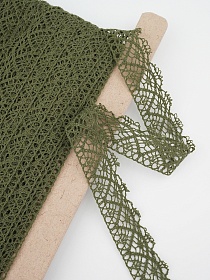 Кружево цв.темный хаки, ш.30мм, хлопок-90%, п/э-10%