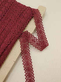 Кружево цв.винтажно-бордовый, ш.25мм, хлопок-90%, п/э-10%, рис.079/17