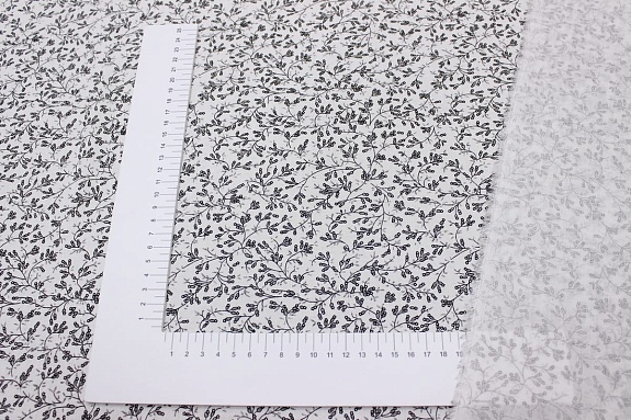 Вискоза с хлопком "Барбариски" цв.черный на белом, ш.1.41м, хлопок-70%, вискоза-30%, 90гр/м.кв