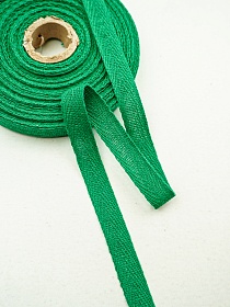 Лента киперная цв.изумрудно-зеленый,15мм, хлопок-90%, п/э-10%