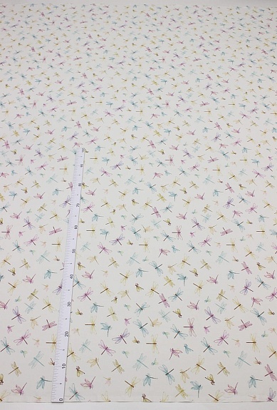 Полулен "Волшебные стрекозы", ш.2.2м, лен-30%, хлопок-70%, 140гр/м.кв