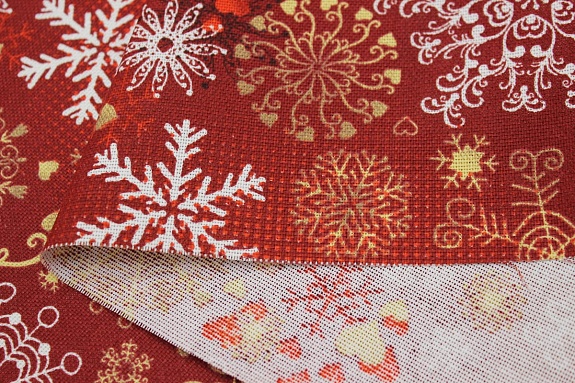 Рогожка "Парад снежинок", ш.1.5м, хлопок-100%, 165гр/м.кв