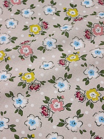 Ситец "Майский цвет" цв.бежево-розовый, ГОСТ, ш.0.8м, хлопок-100%, 86гр/м.кв