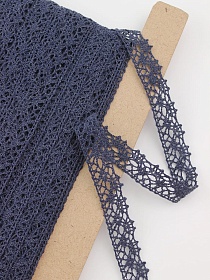 Кружево цв.Темно-синий флер, ш.20мм, хлопок-90%, п/э-10%, рис.015/22