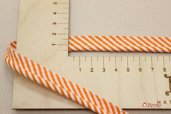 Кант отделочный (узкая полоска) цв.оранжевый, ш.15мм/5мм, хлопок-100%