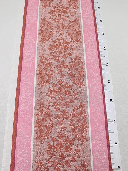 Холст полотенечный жаккард "Нежная фиалка" цв.кирпично-терракотовый, ш.0.5м, лен-30%, хл-70%