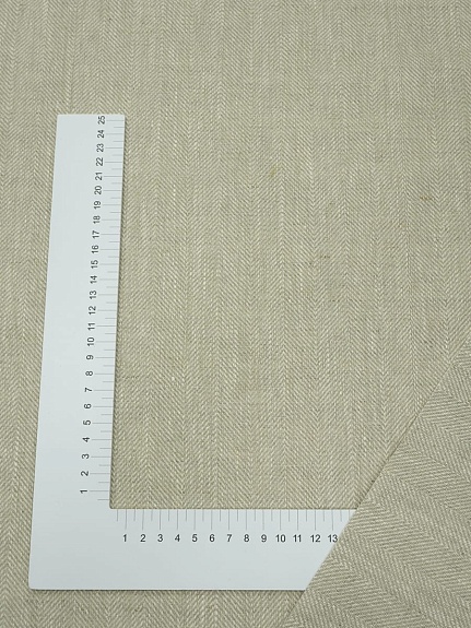 Льняной жаккард "Елочка" цв.натуральный, ш.1.5 м, лен-100%, 280гр/м.кв