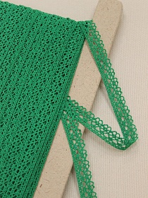 Кружево цв.изумрудно-зеленый-2, ш.12мм, хлопок-90%, п/э-10%, рис.071/33