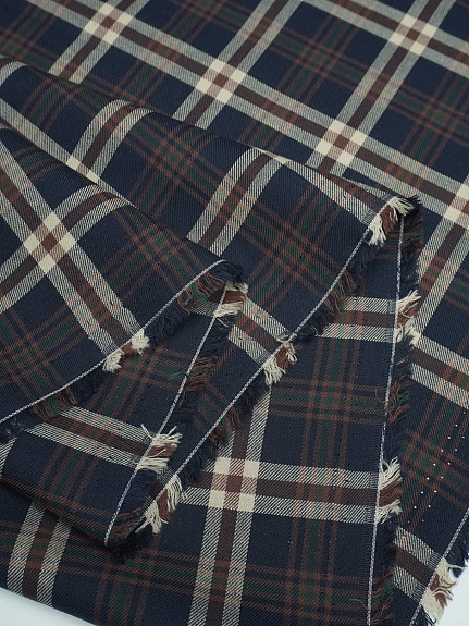 Пестрядь "Клетка" цв.чернильный/телесный, ш.1.45м, хлопок-100%, 110гр/м.кв