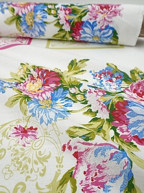 Ситец "Радуга цветов" (Гол.платок 0.75*0.75+3 нос.платка), СОРТ2, ш.0.8м, хл-100%, 86гр/м.кв, раппорт 100см